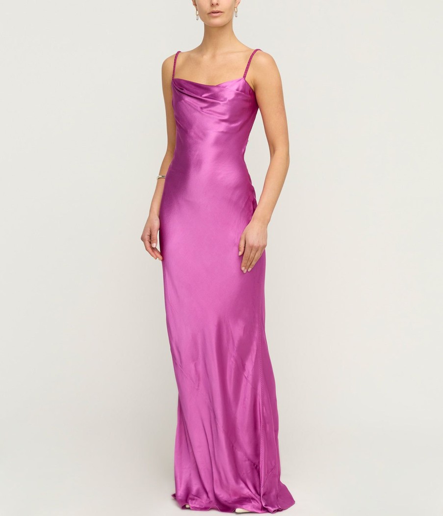 Clothing Anna October | Luna Cowl Neck Maxi Dress In Magenta