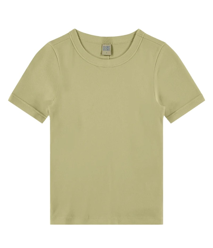 Clothing Flore Flore | Car Fitted Crew Tee In Khaki