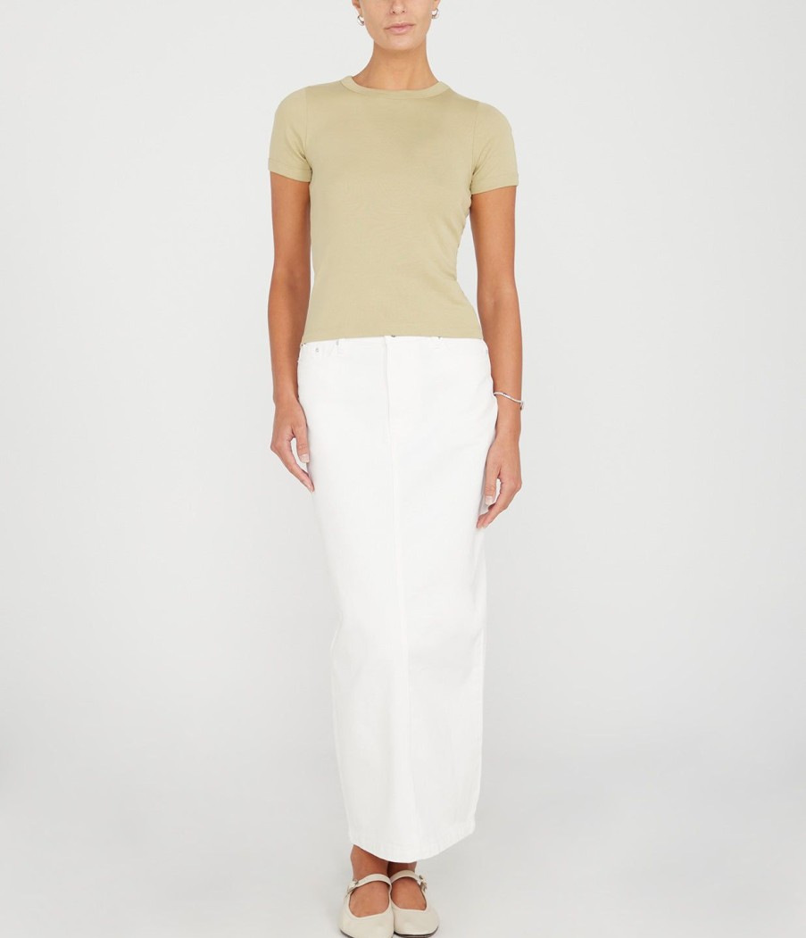 Clothing Flore Flore | Car Fitted Crew Tee In Khaki