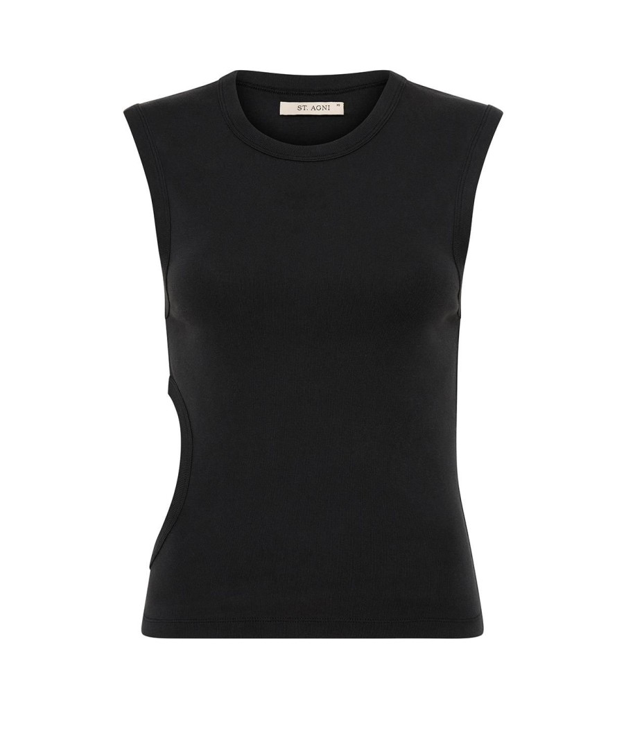 Clothing St Agni | Organic Cotton Cut Out Tank In Black