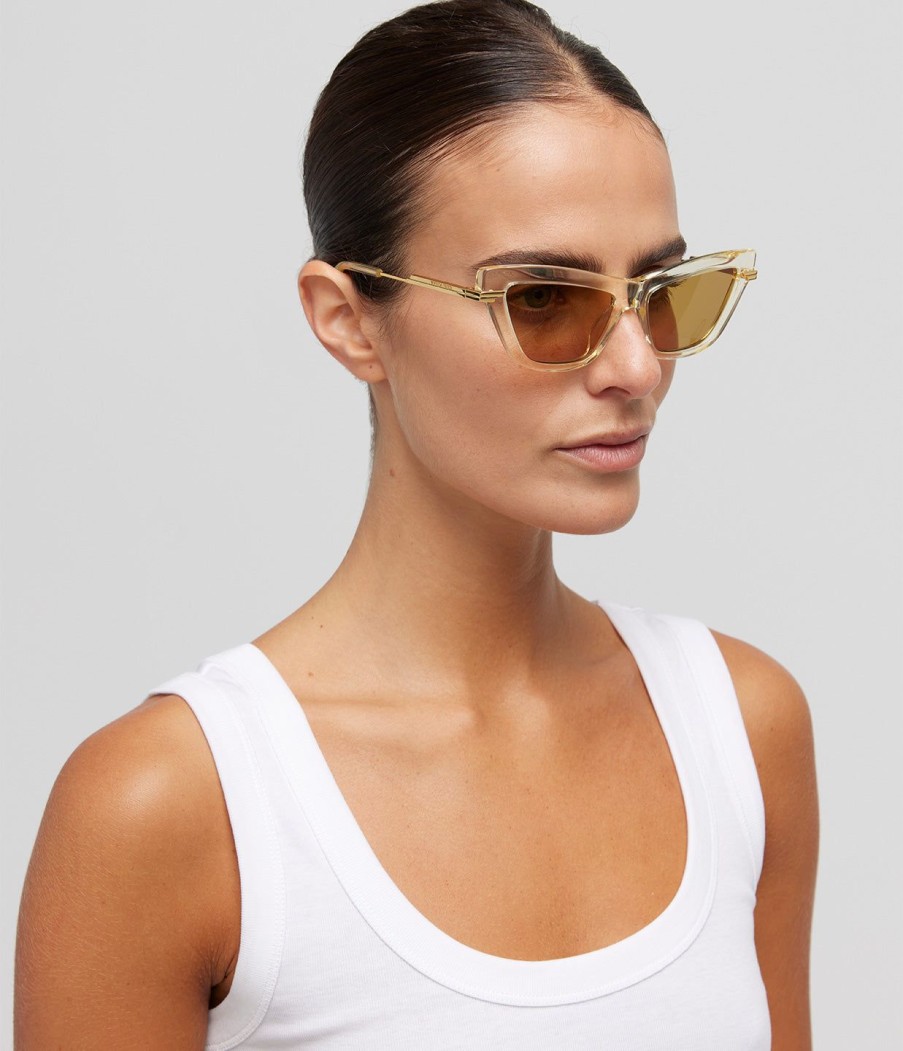 Accessories Bottega Veneta | Combi Cat-Eye Frame Sunglasses In Yellow