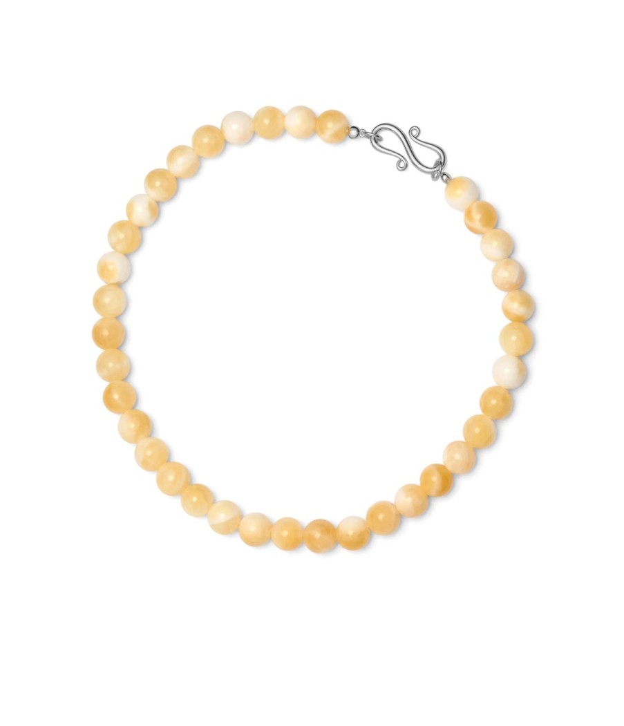 Accessories Lie Studio | Zoe Beaded Necklace In Beige Topaz