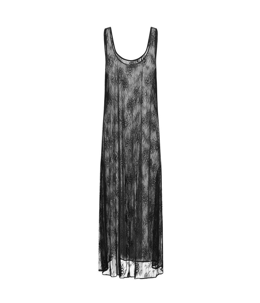 Clothing Maison Essentiele | Scoop Neck Lace Maxi In Black