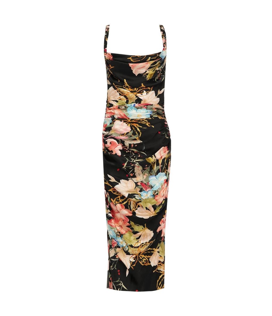 Clothing Leo Lin | Rachel Cowl Neck Slip Dress In Opulent Mystic Print