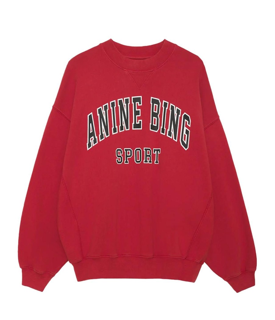 Clothing Anine Bing | Jaci Logo Sweatshirt In Red