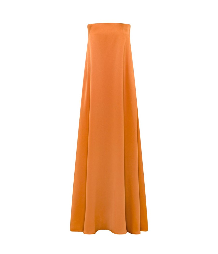 Clothing Anna Quan | Delfina Strapless Dress In Kumquat