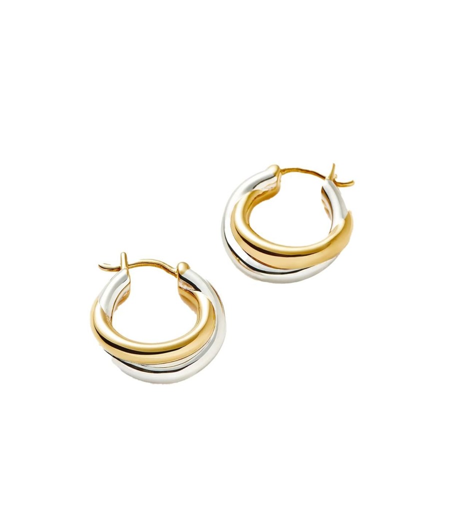 Accessories Missoma | Lucy Williams X Missoma Mini Entwine Mixed Metal Hoops