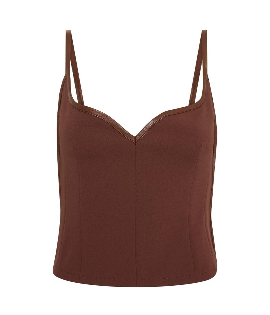 Clothing Paris Georgia | Heart Bodice Singlet In Cocoa