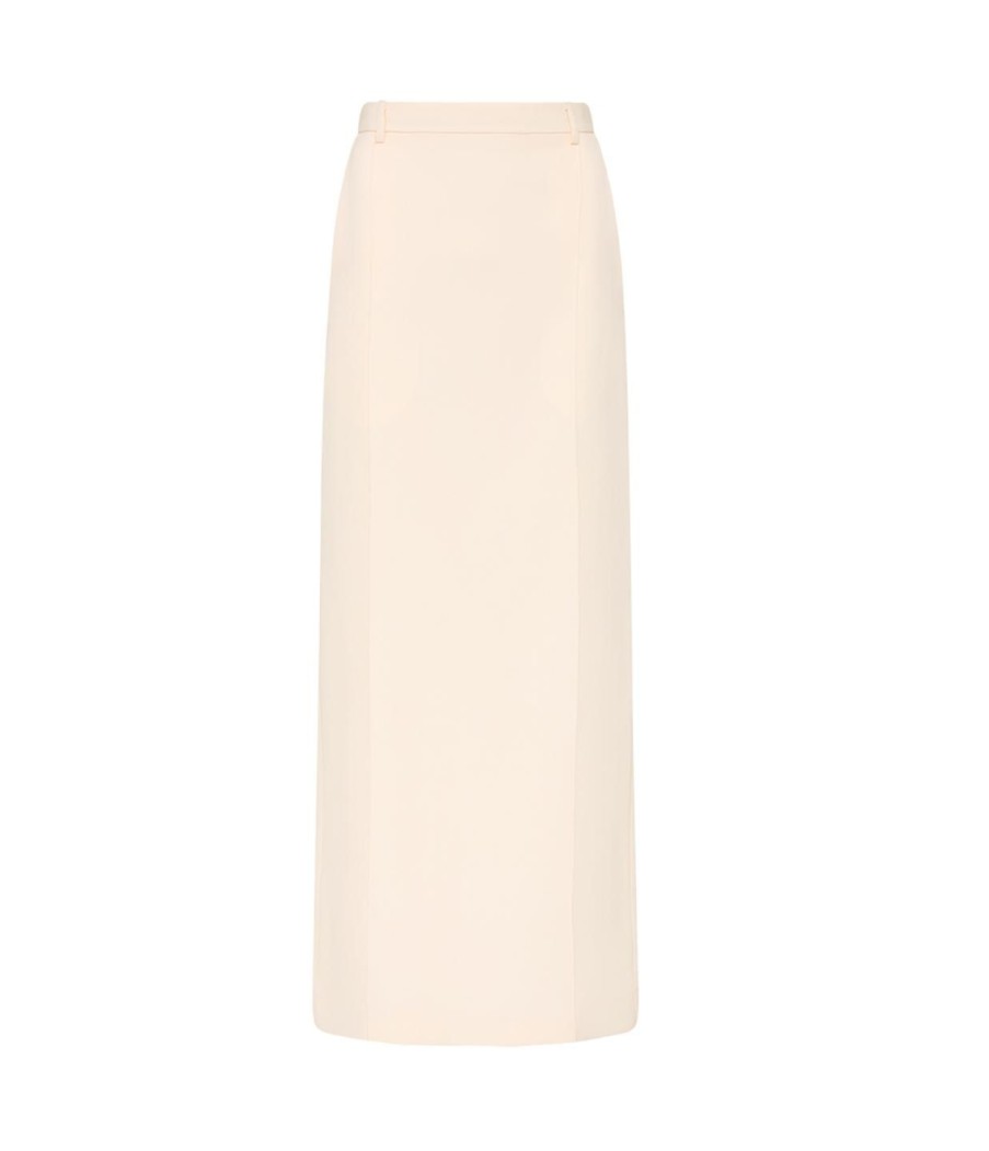 Clothing Esse Studios | Classico Wool Midi Skirt In Crema