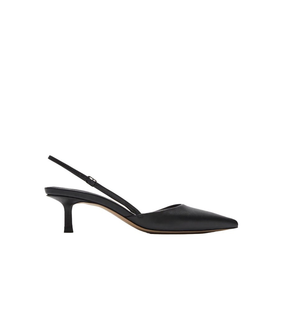 Shoes Nelson Made | Clara Point Heel In Black Leather