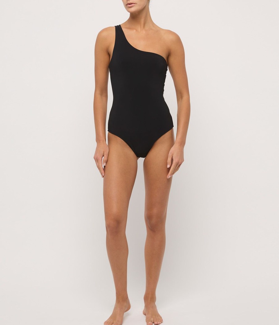 Clothing Anemos | The One Shoulder One Piece In Black