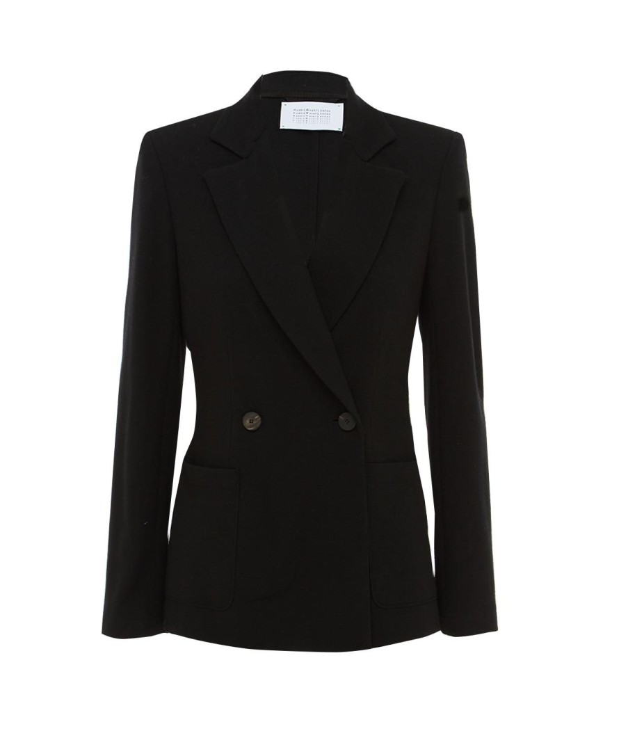 Clothing Harris Wharf London | Double Breasted Merino Blazer In Black