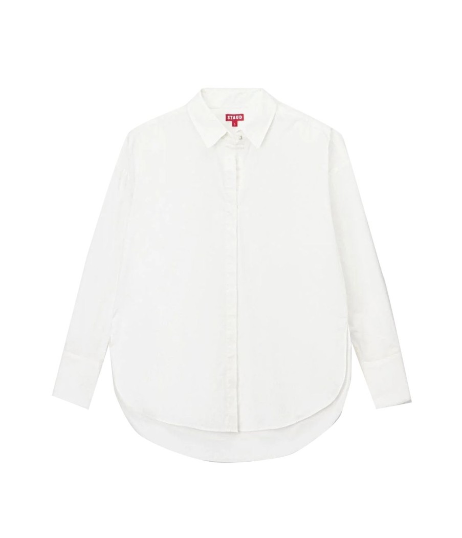 Clothing Staud | Colton Button Up Shirt In White