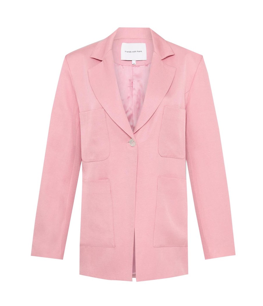 Clothing Friends with Frank | Marlowe Linen Blend Blazer In Pink