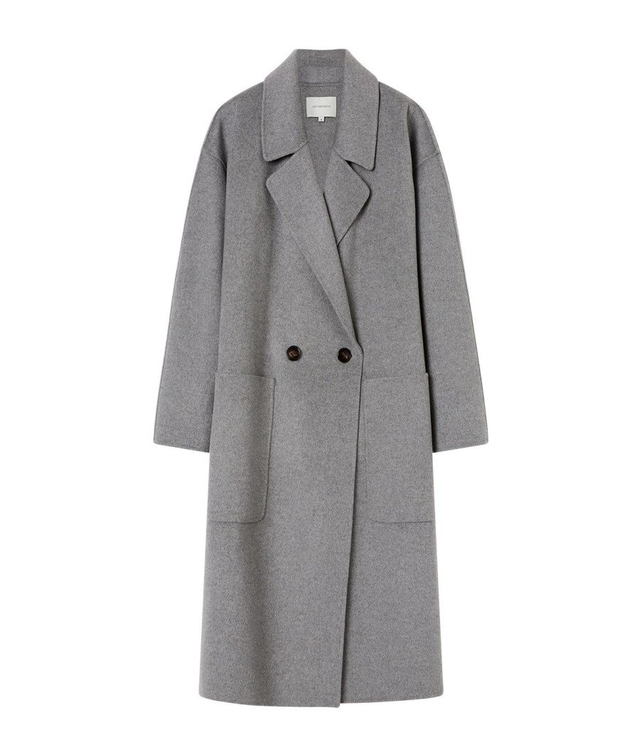 Clothing Lee Mathews | Florentine Cashmere Cocoon Coat In Grey Marle