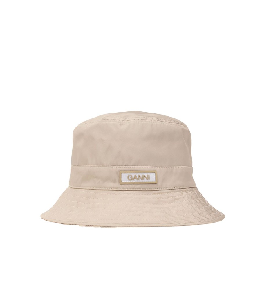 Accessories Ganni | Bucket Hat In Pale Khaki