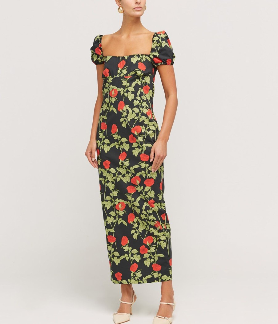 Clothing Bernadette | Rupert Short Sleeve Dress In Climbing Roses