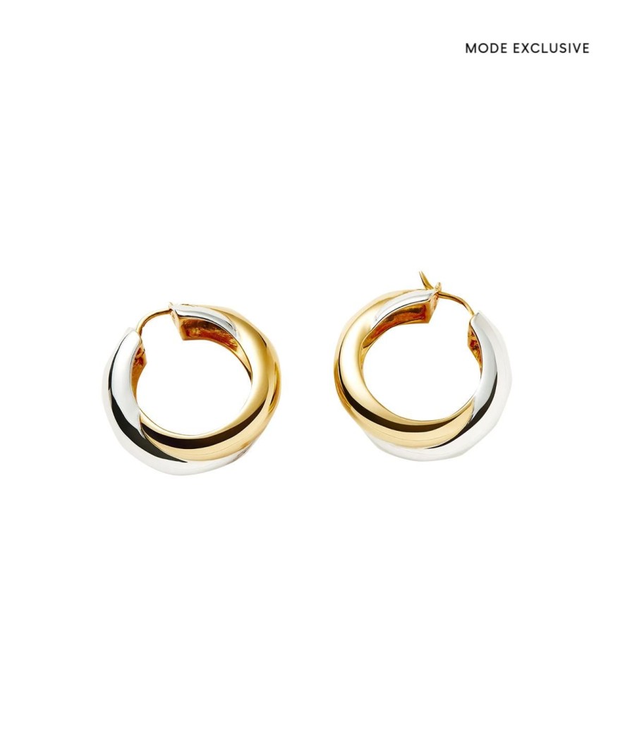 Accessories Missoma | Lucy Williams X Missoma Chunky Entwine Hoop In Two Tone Gold And Silve