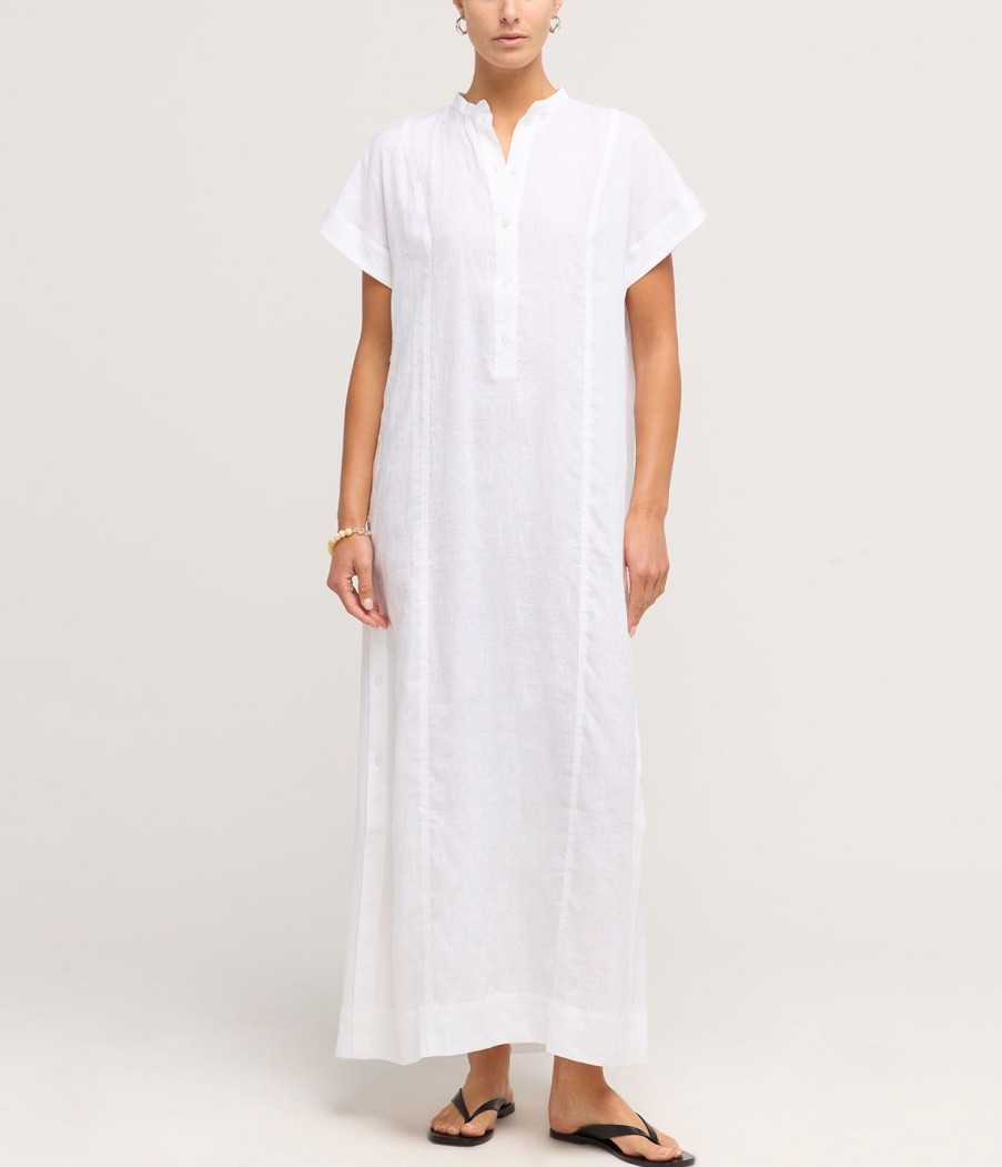 Clothing Bondi Born | Leiden Organic Linen Cover Up In White