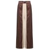 Clothing Solaqua | Bordeaux Silk Stripe Tailored Pant In Cocoa And Ecru