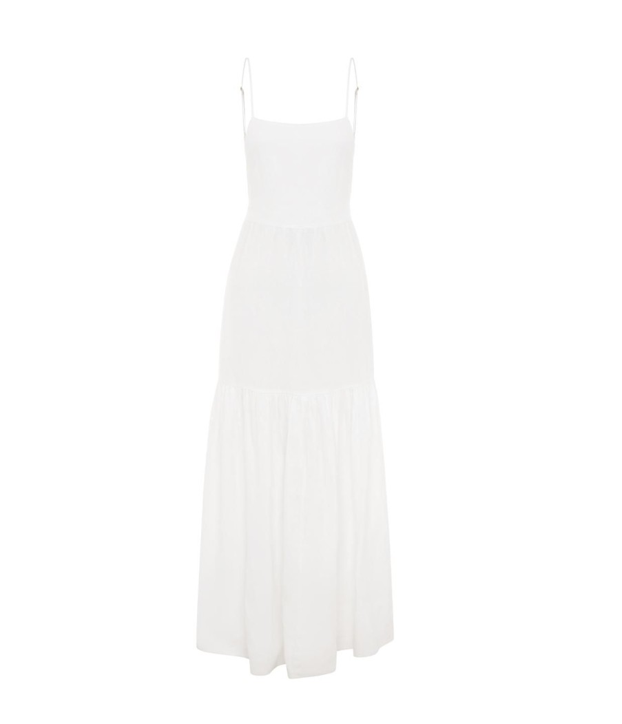 Clothing Posse | Ellie Linen Maxi Dress In Ivory