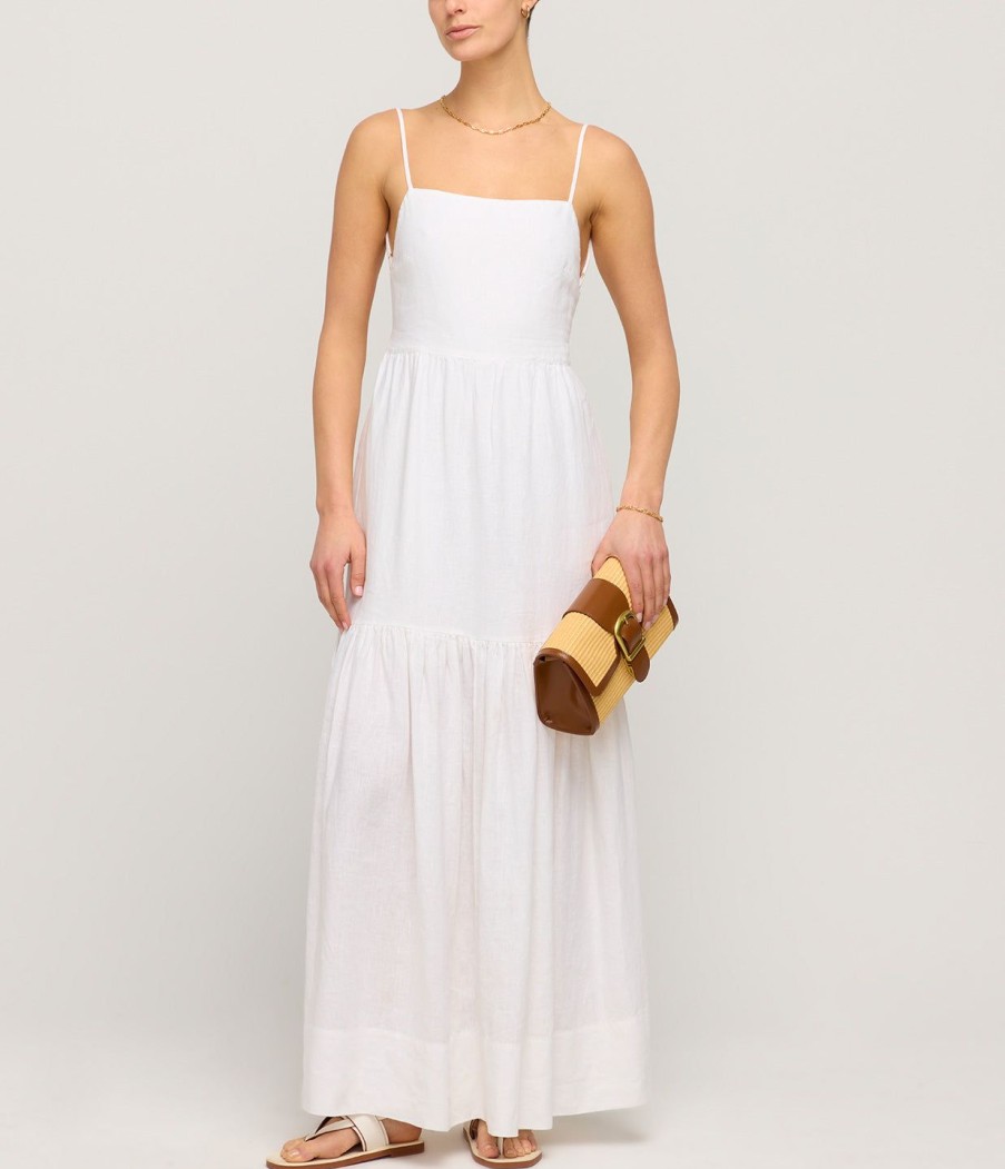 Clothing Posse | Ellie Linen Maxi Dress In Ivory