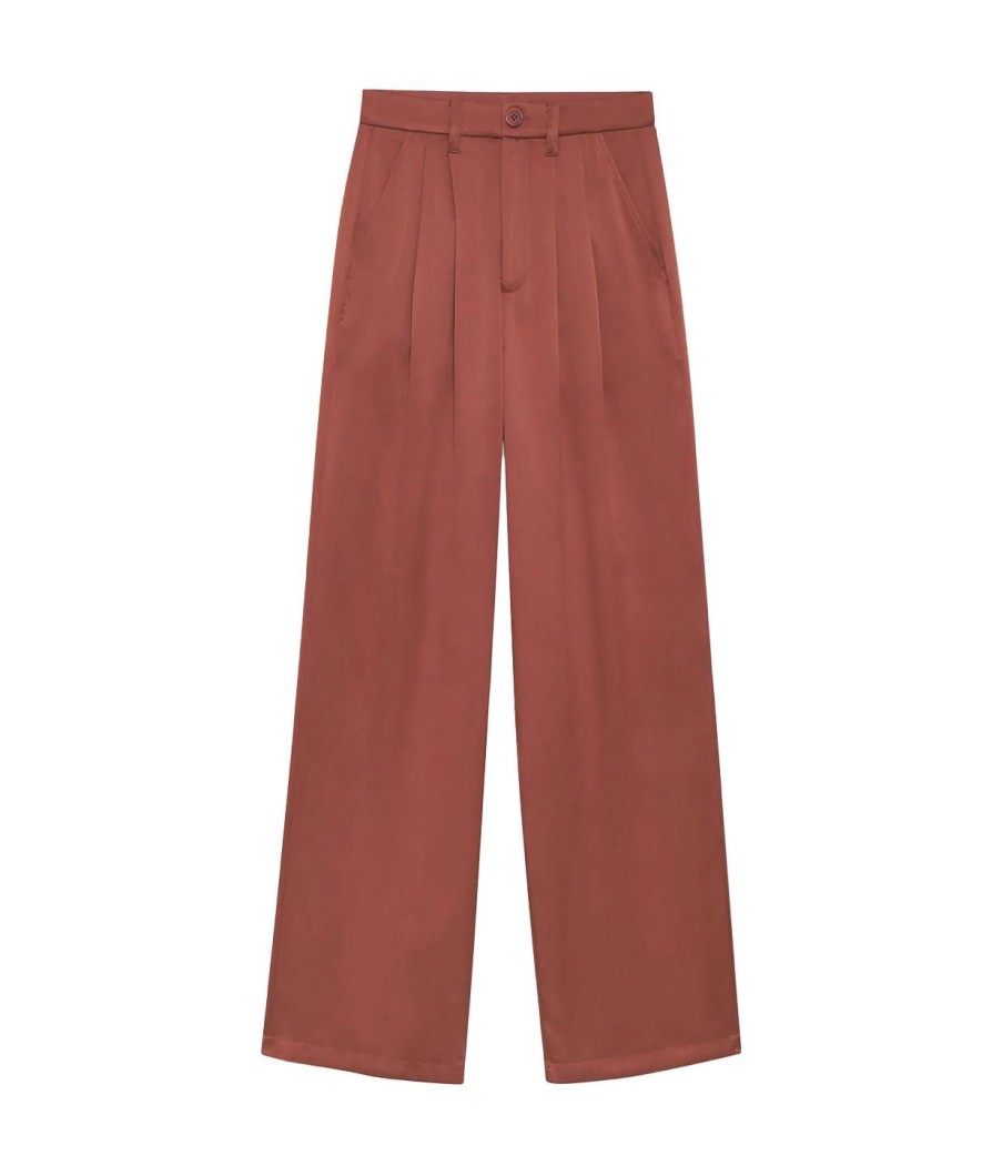 Clothing Anine Bing | Carrie Silk Pant In Terracotta