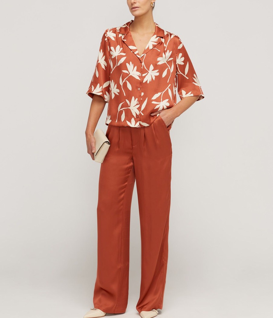 Clothing Anine Bing | Carrie Silk Pant In Terracotta