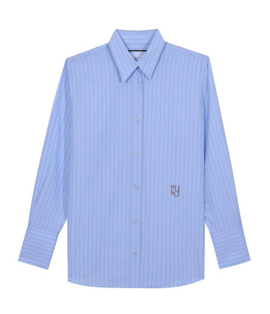 Clothing Yaitte | Puglia Shirt In Baby Blue And Cappuccino