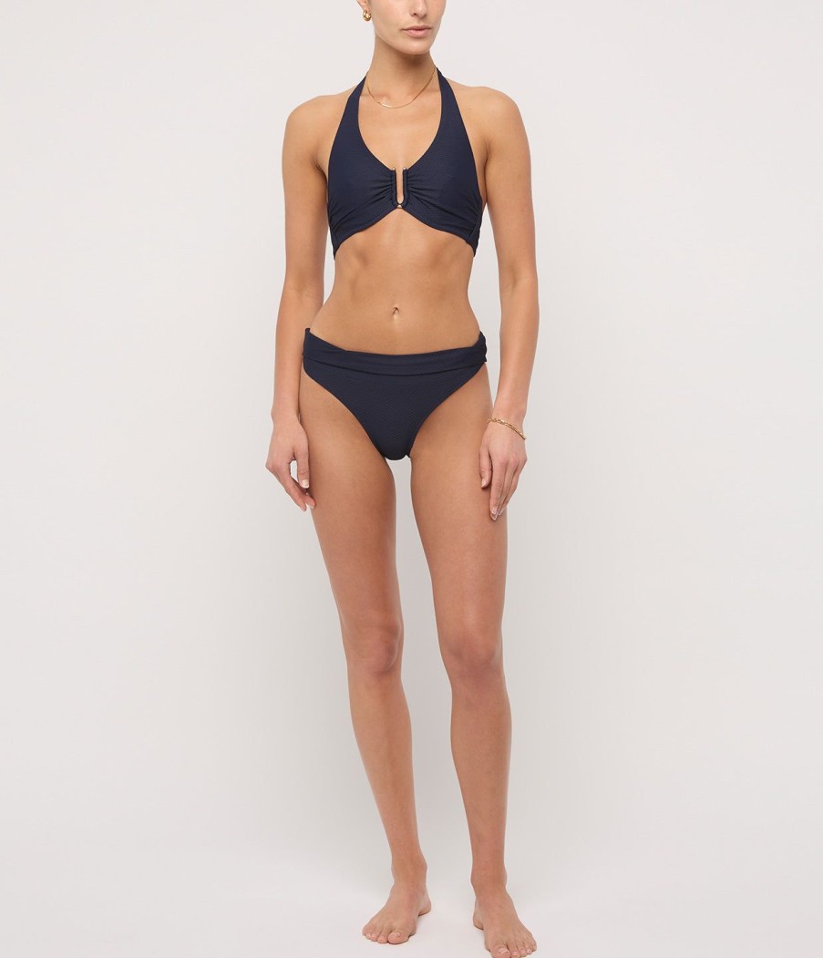 Clothing Heidi Klein | Textured D-G Bikini Top In Dark Navy