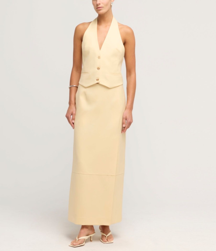 Clothing ESSE Studios | Delphi Split Midi Skirt In Butter