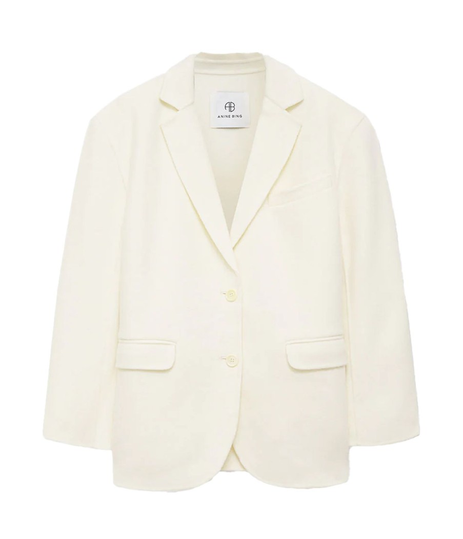 Clothing Anine Bing | Quinn Cashmere Blend Blazer In White