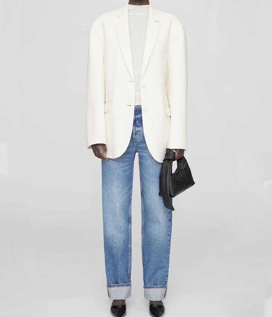 Clothing Anine Bing | Quinn Cashmere Blend Blazer In White