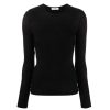 Clothing Agolde | Alma Shrunken Crew Long Sleeve Ribbed Tee In Washed Black