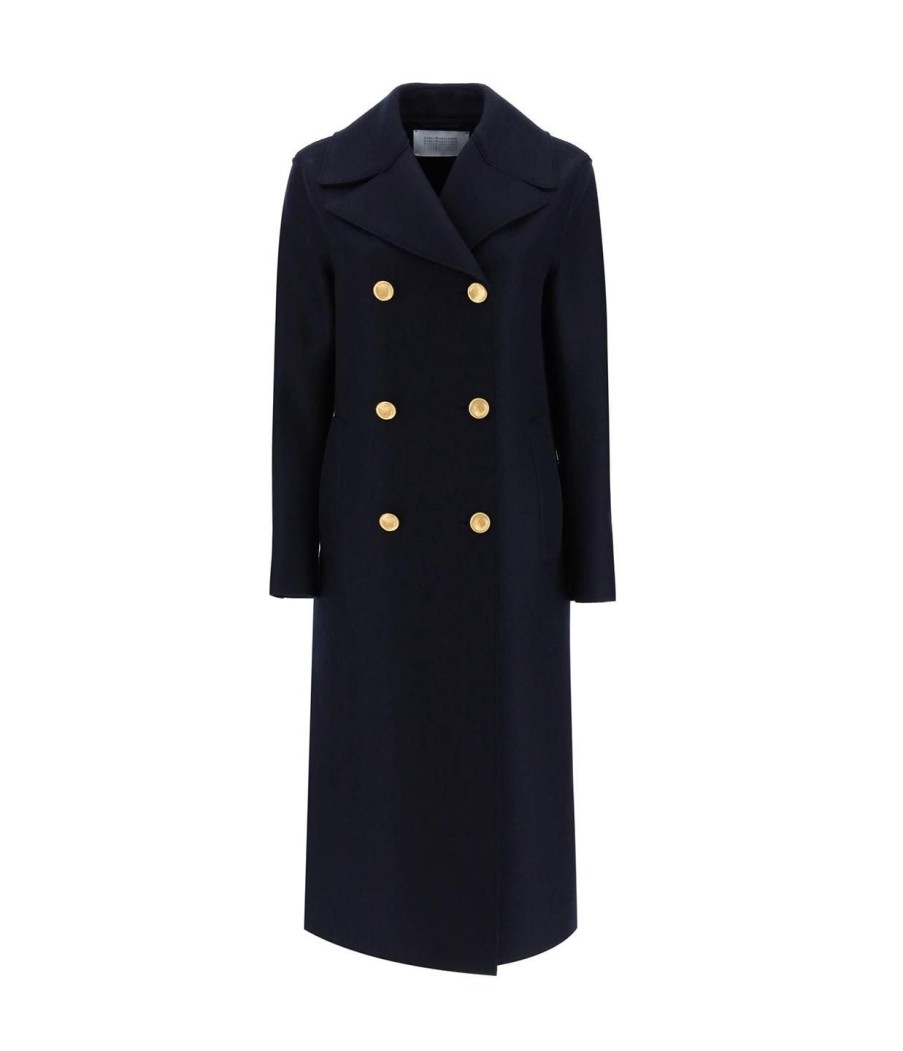 Clothing Harris Wharf London | Military Cashmere Coat In Navy Blue