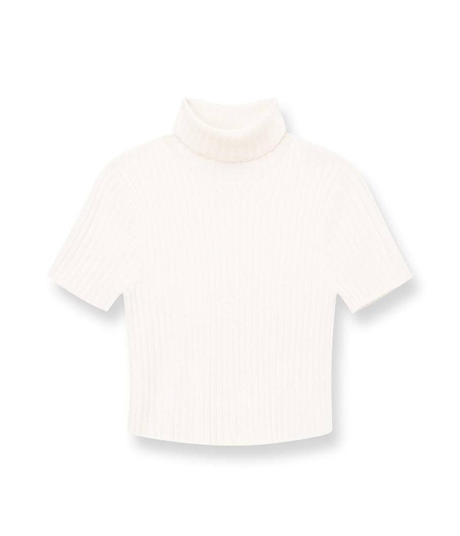 Clothing Staud | Lilou Short Sleeve Sweater In Ivory