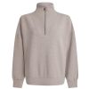 Clothing Varley | Hawley Half Zip Sweatshirt In Taupe Marle