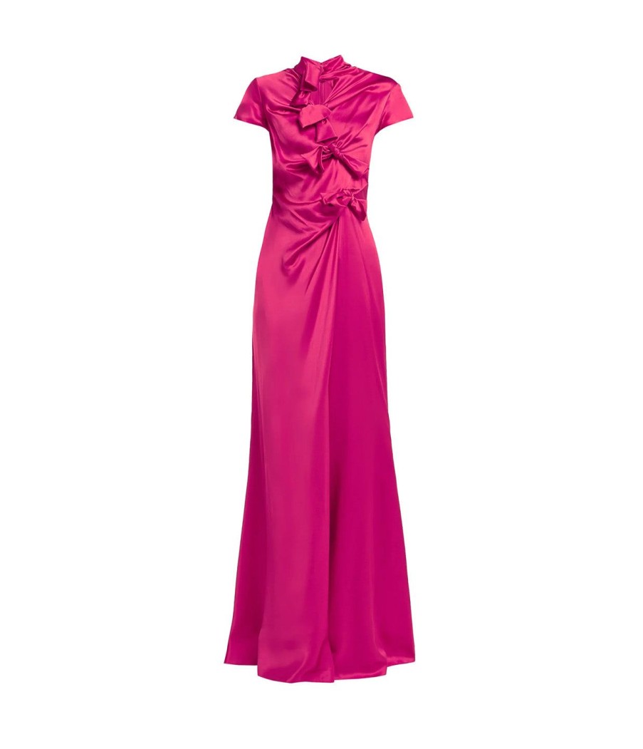 Clothing Saloni | Kelly Maxi Dress In Pink Flambe