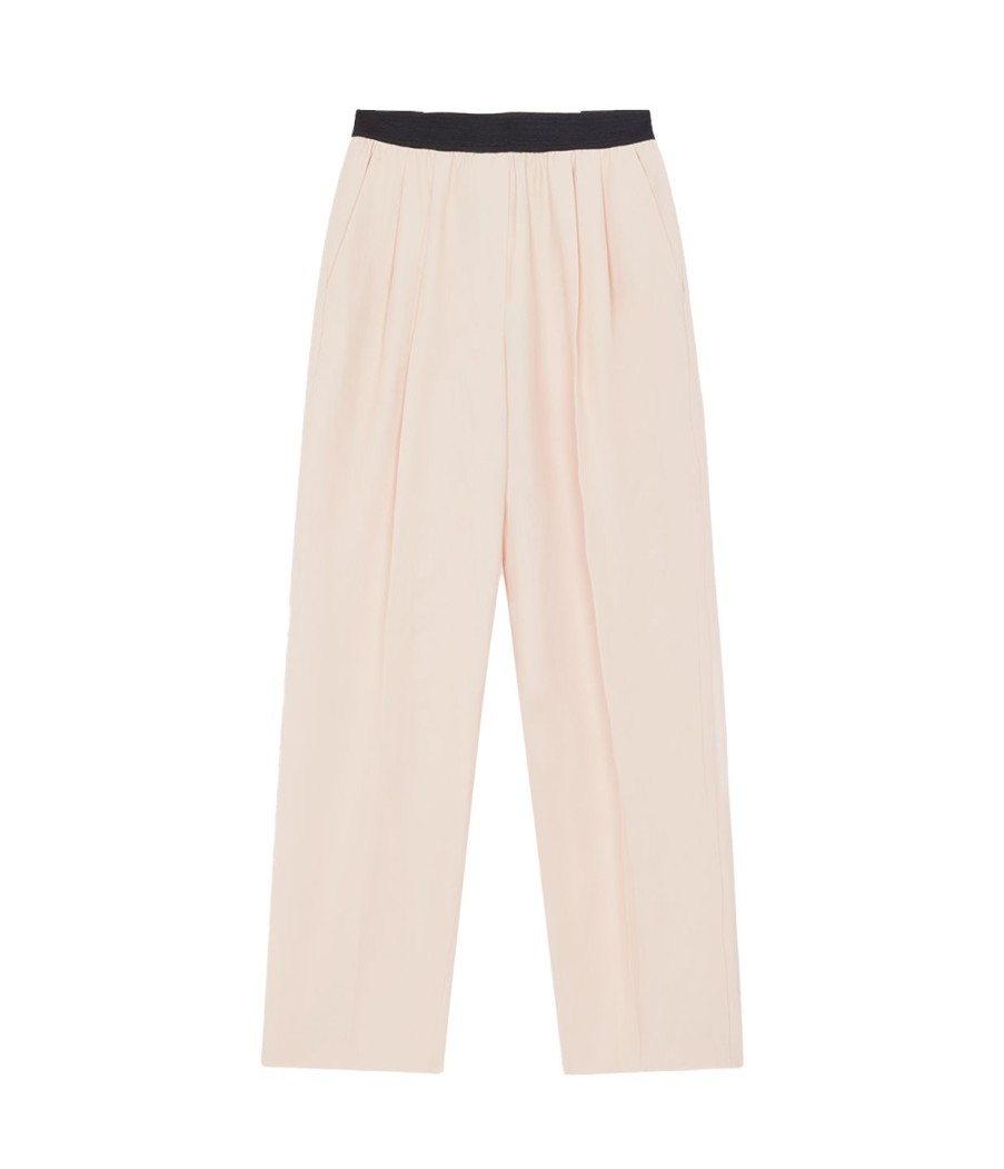 Clothing Loulou Studio | Takaroa Elastic Pants In Cream Rose