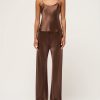 Clothing Michael Lo Sordo | Bias Silk Satin Camisole In Brown