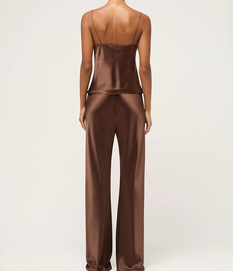 Clothing Michael Lo Sordo | Bias Silk Satin Camisole In Brown