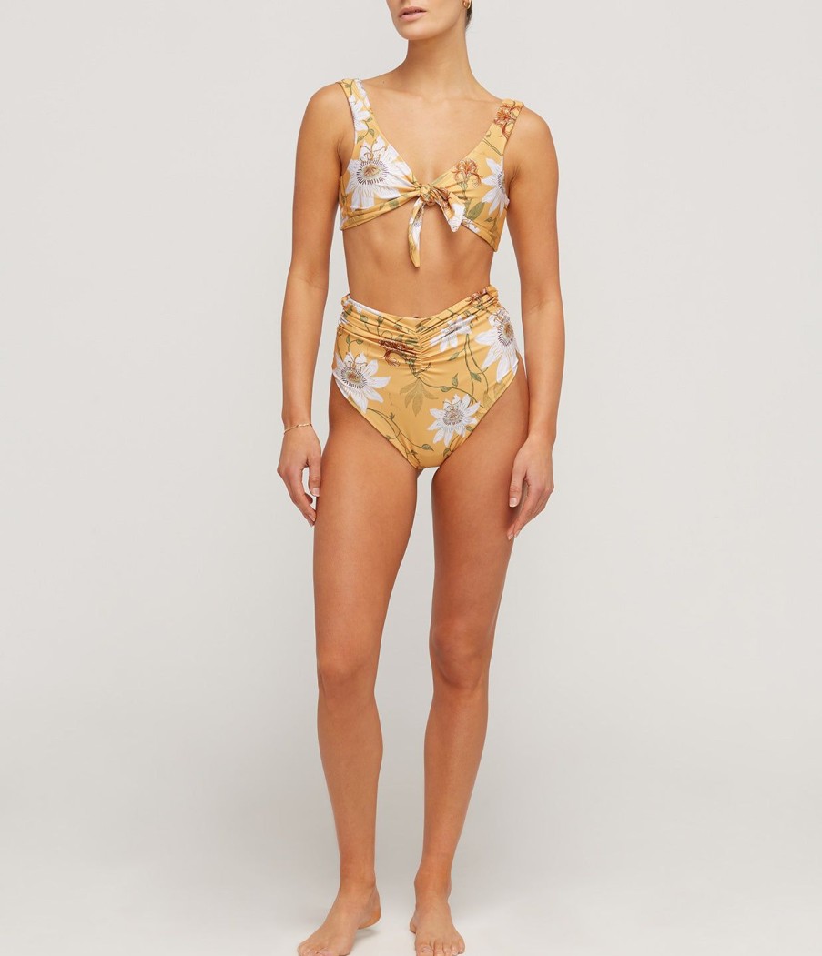 Clothing Agua By Agua Bendita | Vaiven High Waisted Bikini Bottom In Pasiflora