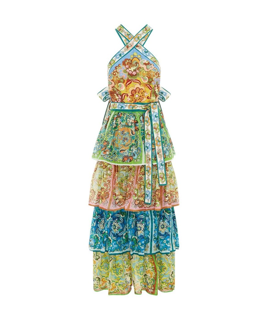 Clothing Alemais | Halterneck Tier Dreamer Dress In Multi