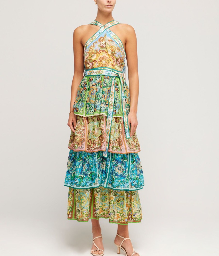 Clothing Alemais | Halterneck Tier Dreamer Dress In Multi