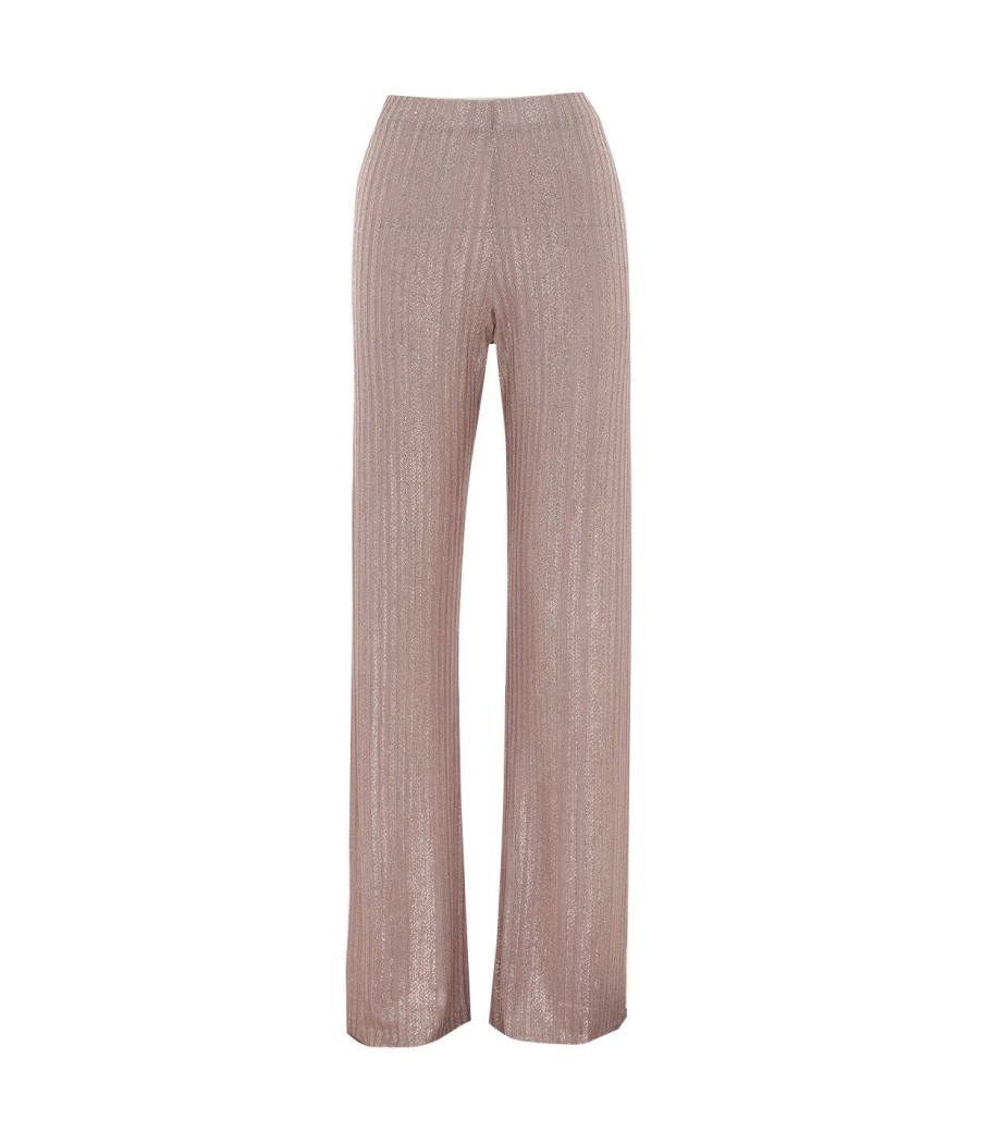 Clothing Aaizel | A-Line Knit Pant In Antique Silver