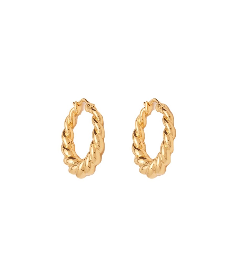 Accessories Missoma | Twisted Tidal Medium Hoop Earrings In Gold