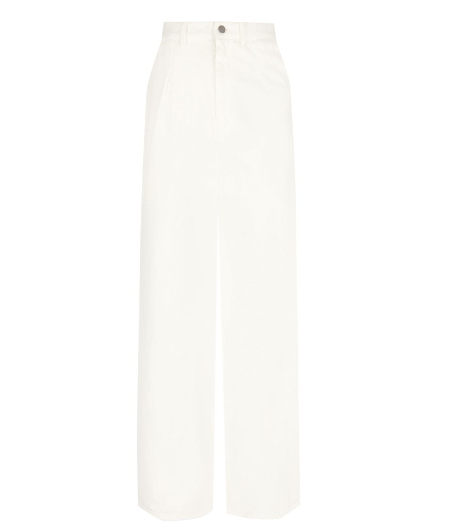 Clothing Loulou Studio | Attu Wide Leg Denim Pants In Ivory