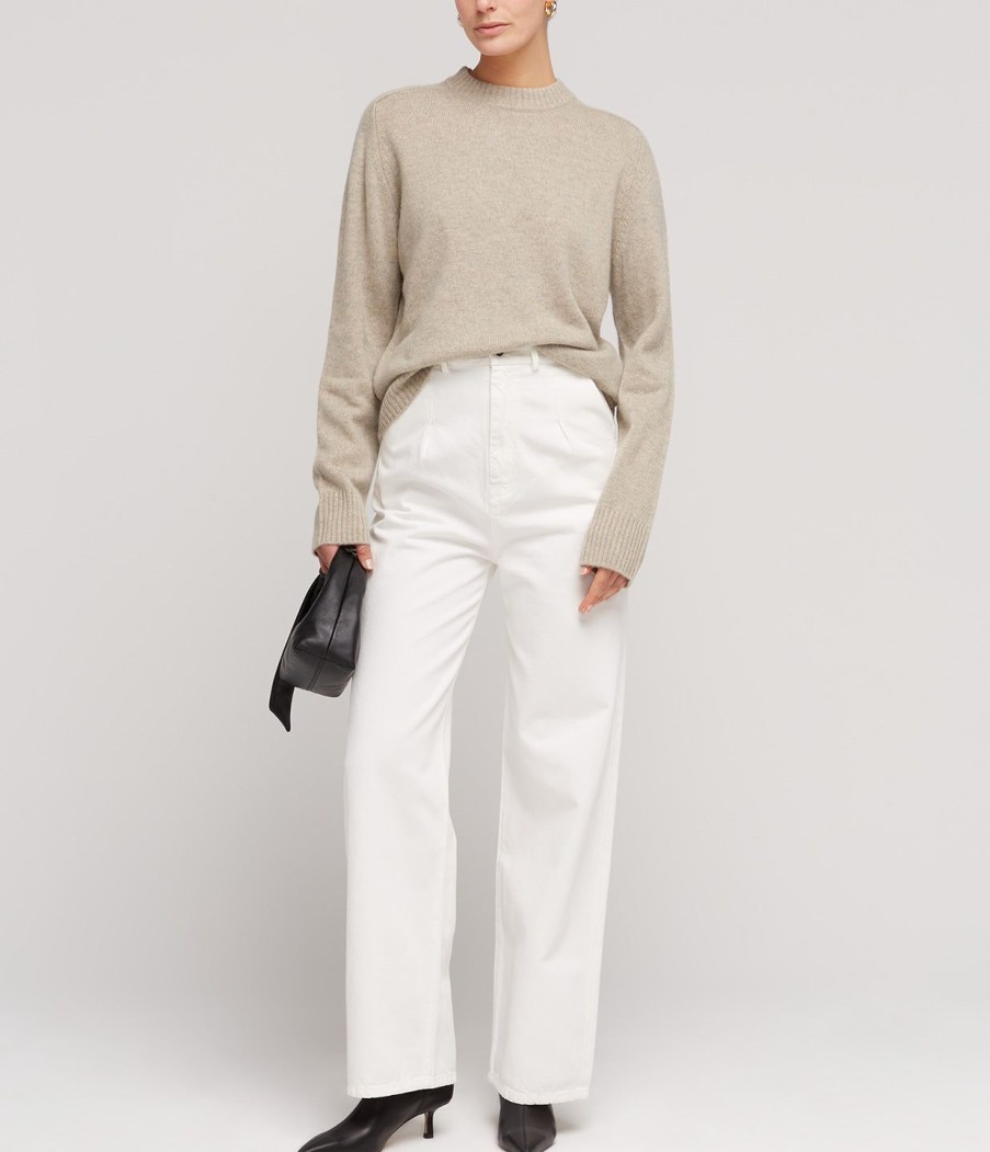 Clothing Loulou Studio | Attu Wide Leg Denim Pants In Ivory