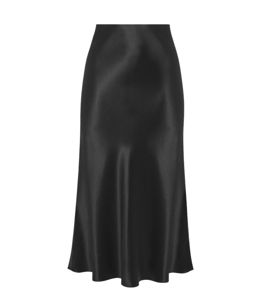 Clothing Refine | Lydia Silk Slip Skirt In Black