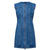 Clothing Wynn Hamlyn | Denim Panel Sleeveless Mini Dress In Indigo